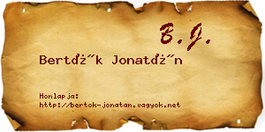 Bertók Jonatán névjegykártya